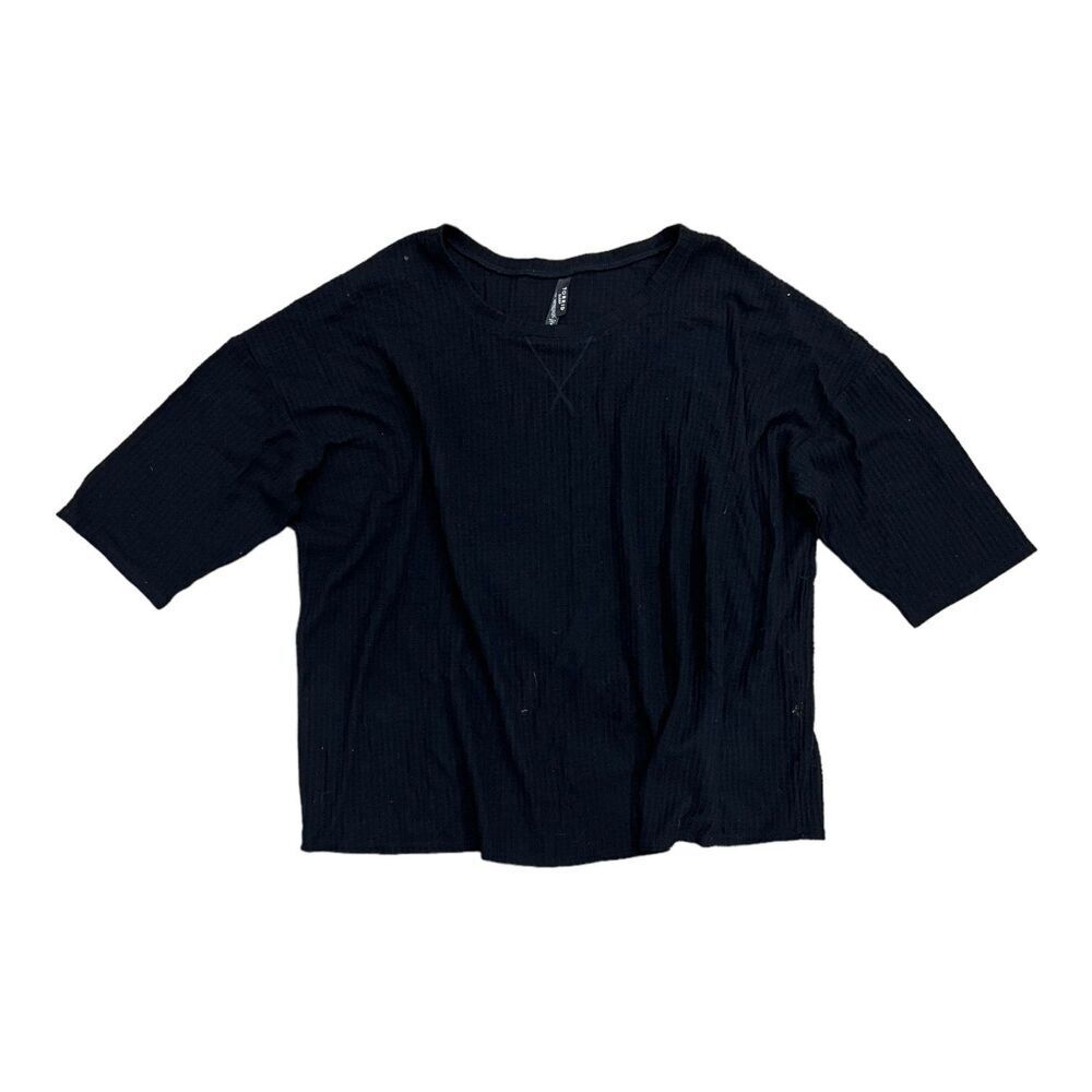 Torrid Sleep Black Waffle Knit Pajama Top 3X